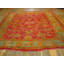 Red Background With Jewel Tones Tribal Allover Design Antique Turkish Oushak Rug