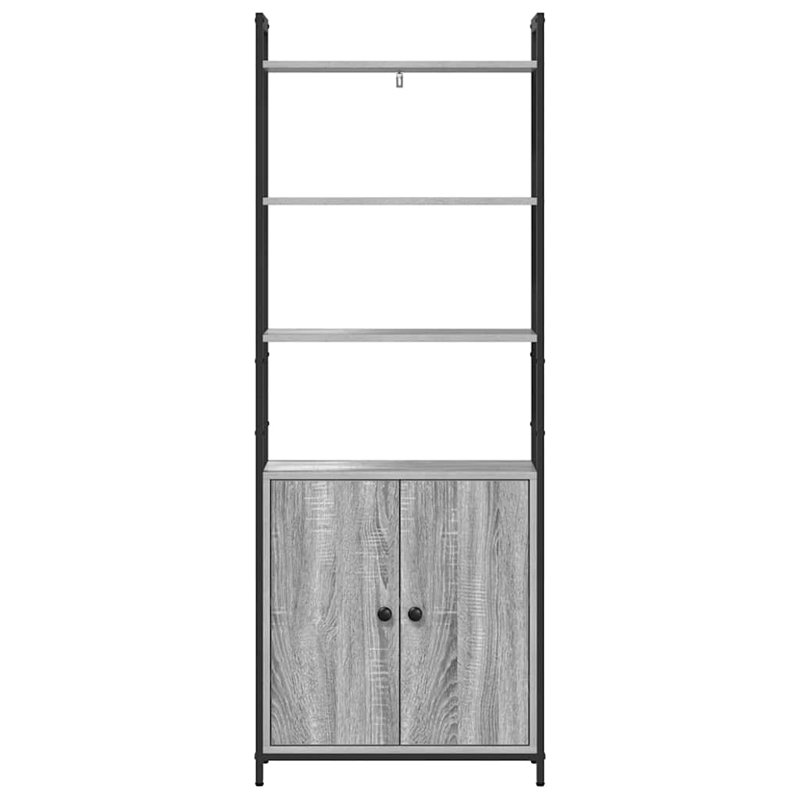 161cm H x 60cm W Steel Book Cabinet Bookcase, Grey Sonoma