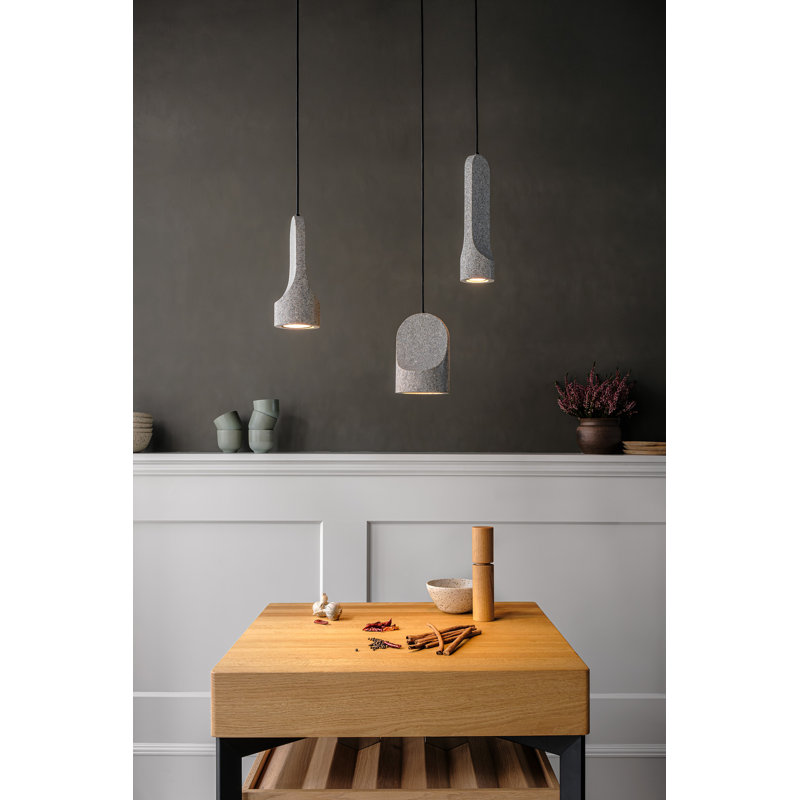Parga Ceramic Pendant, No, 8.9'' H x 5.1'' W x 5.1" D, White