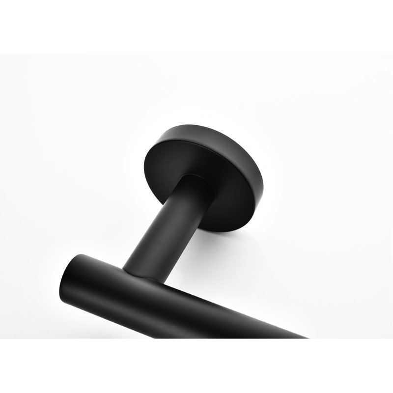 Stainless Steel 9 Bathroom Towel Rack. Matte Black Wall Mount, Modern Quality, Scratch-, Easy Install Procedure Rack In Steel. Feature,