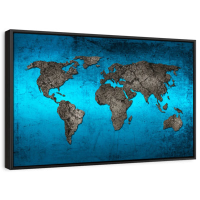 Amnen Ocean World Map Canvas Print