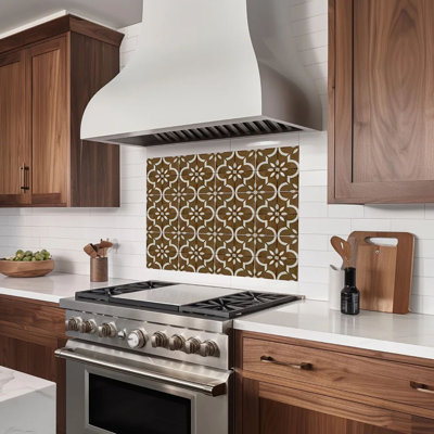 4" x 4" Floral Vinyl Peel and Stick Mosaic Tile