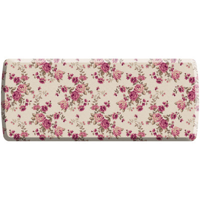 Anti-Fatigue Kitchen Comfort Mat, English Garden Rose Pattern In Heirloom Rose