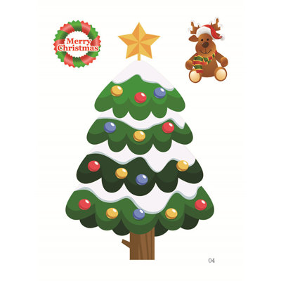 Christmas Holiday Window Glass Electrostatic Paste Sticker Decoration