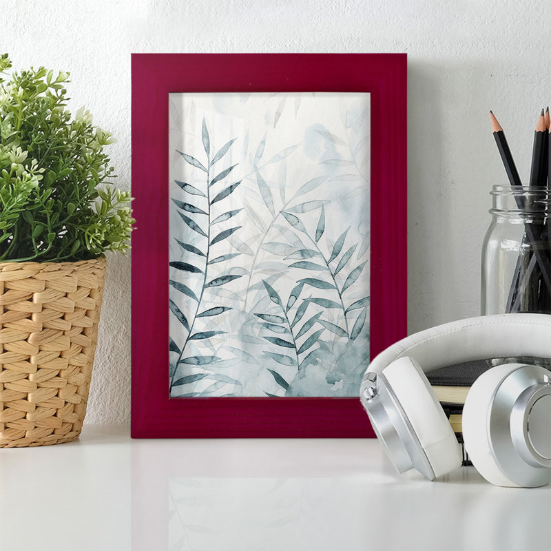 Bamboo Whisper I - Impression encadrée avec verre, Rouge, H 6 po x l 4 po x P 1 po