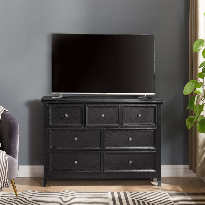 Delong Faux Wood 7-Drawer Dresser, Black