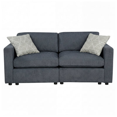 Montelongo Loveseat Track Charcoal With Pattern Pillows