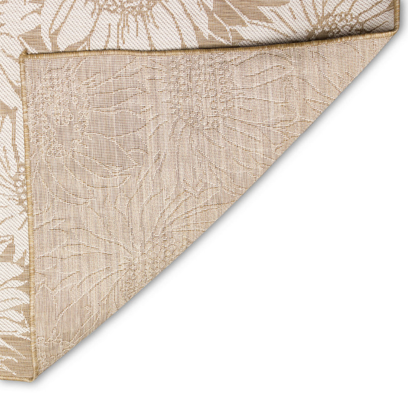 Tapis d'intérieur / extérieur à motif floral tissé à la machine Vanness, Rectangle 4 pi 10 po x 7 pi 6 po