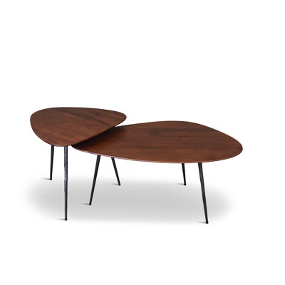 Brooxie Solid Wood Top Nesting Coffee Table