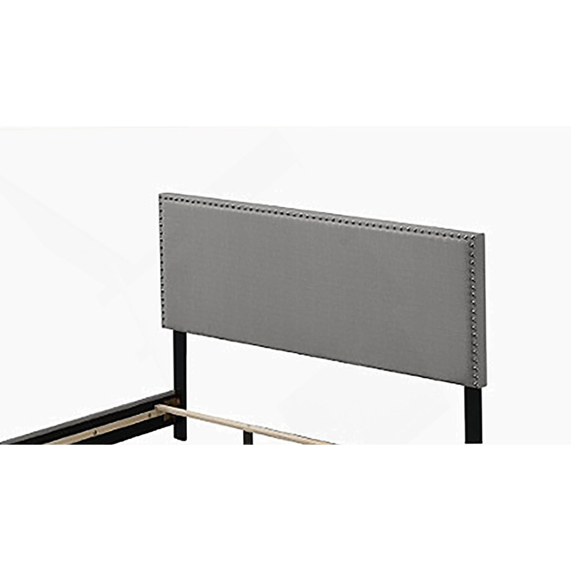 Grand lit en tissu gris clair Leandros, Gris clair
