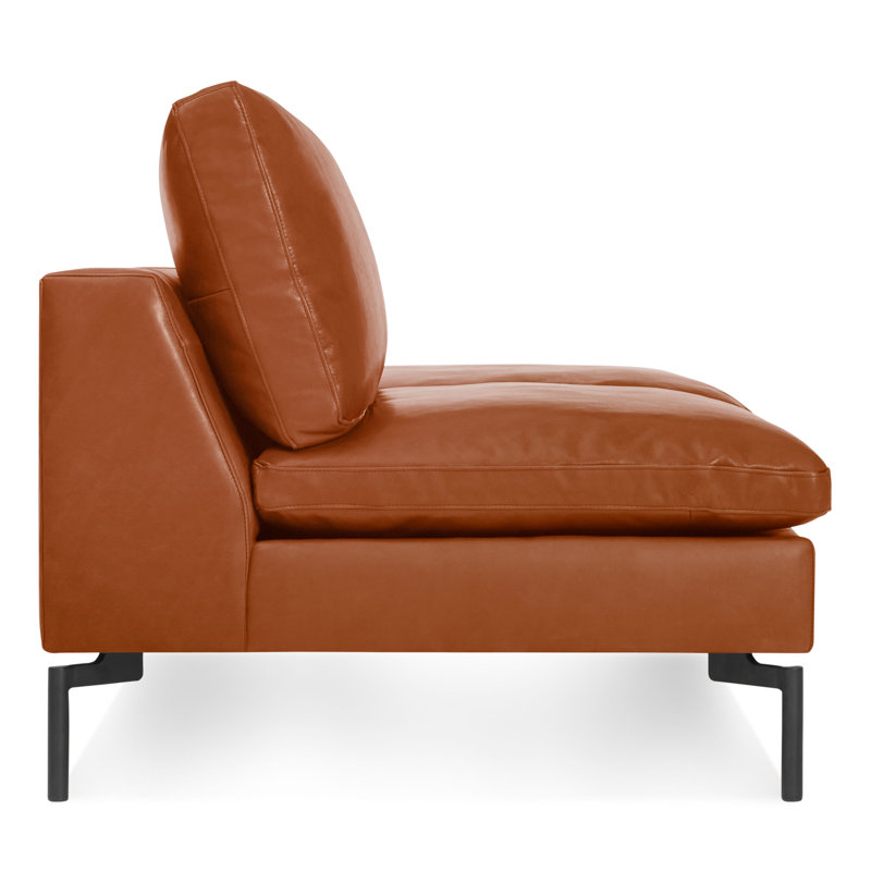 New Standard Loveseat, Toffee Genuine Leather, Black