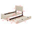 Lit plateforme tapissier simple en velours - Lit gigogne simple inclus-1898870928