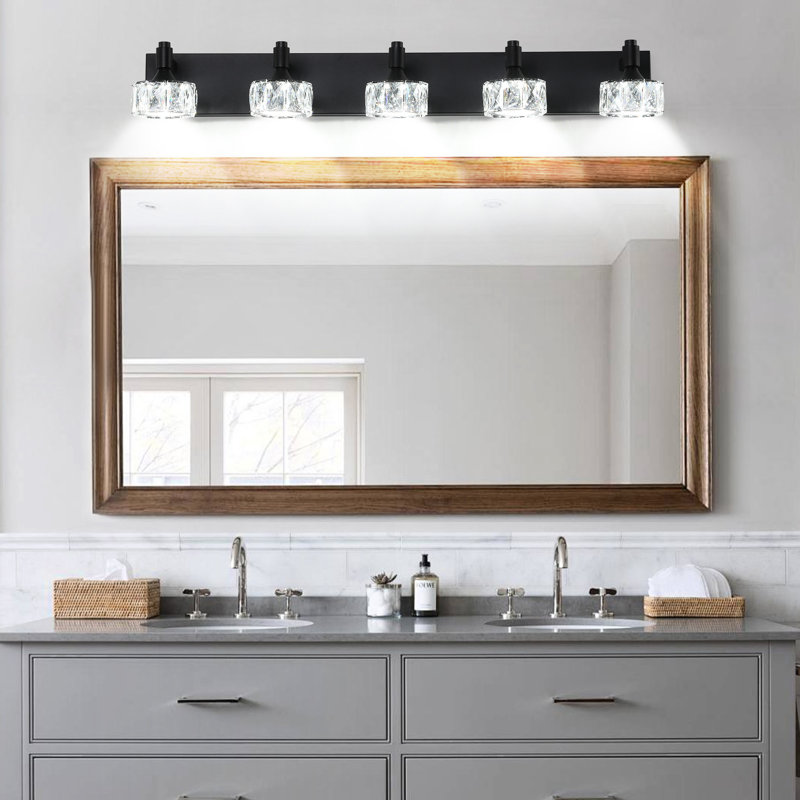 5 - Meuble-lavabo à abat-jour en verre cristal noir mat pour une utilisation dans la salle de bain avec élégance, 5