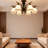26.7 Inch 6 Lights European Style Glass Semi Flush Mount Ceiling Light With Glass Shades