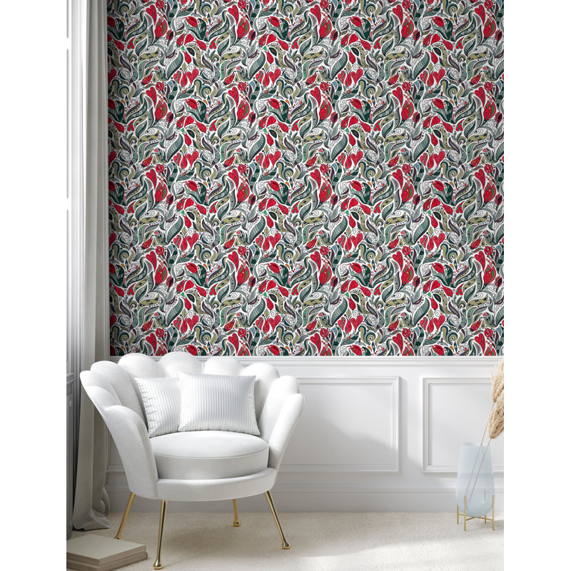Rouleau de papier peint adhésif Hiema, L 13 po x L 36 po
