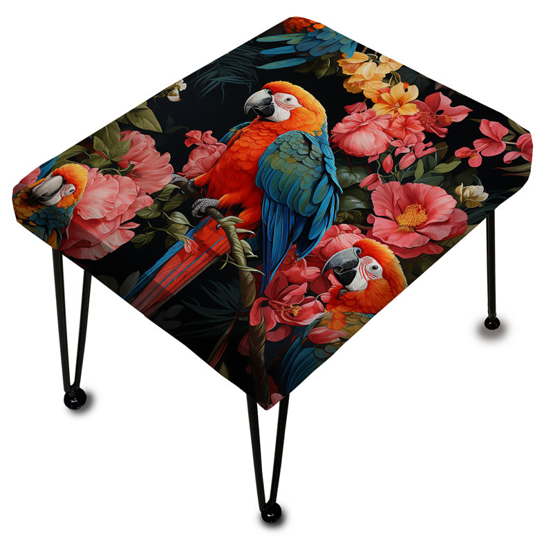 Palette de perroquet motif tropical - repose-pieds rectangulaire tropical