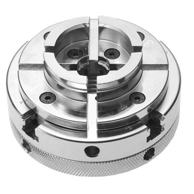 4 Inch Wood Lathe Chuck, 4-Jaw, Self-Centering Wood Turning Chuck Set with 1" x 8TPI Thread & Adapter, 4 PCS Round/Step/Pin Jaws, Case, Nickel-Plated, High-Hardness Steel, for Woodworking Lathe