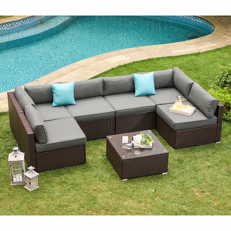 Bozman 6 - Person Patio Conversation Set with Cushions