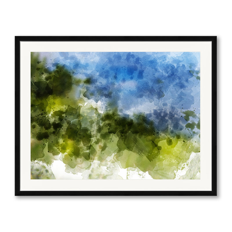 Abstrait 2404 par Chamira Young - Peinture, Papier avec cadre noir, H 25,25 po x l 31,25 po