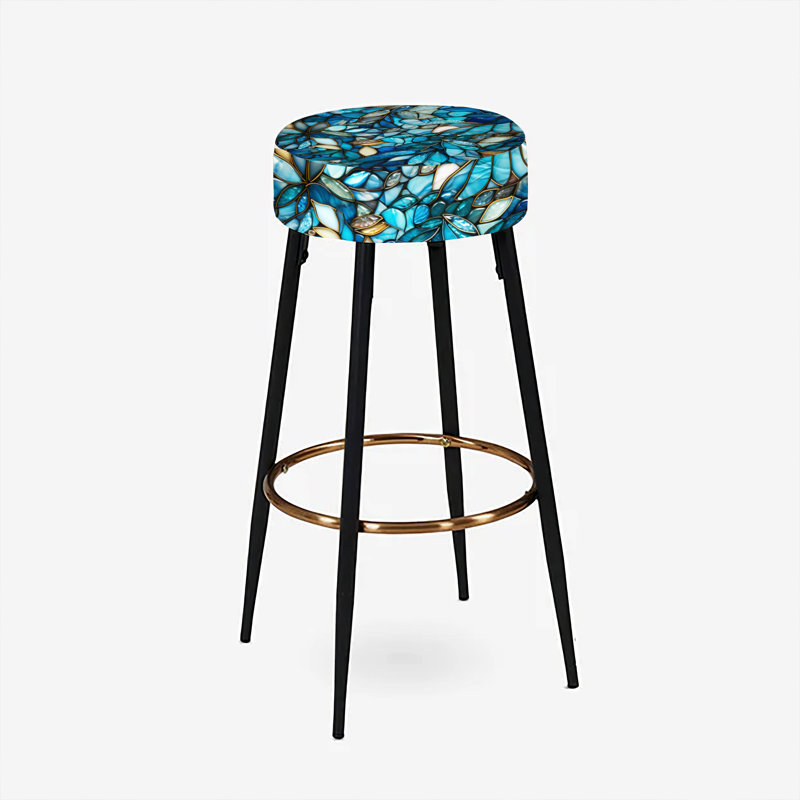 Ensemble de 2 tabourets de bar tropicaux Ocean Mosaic