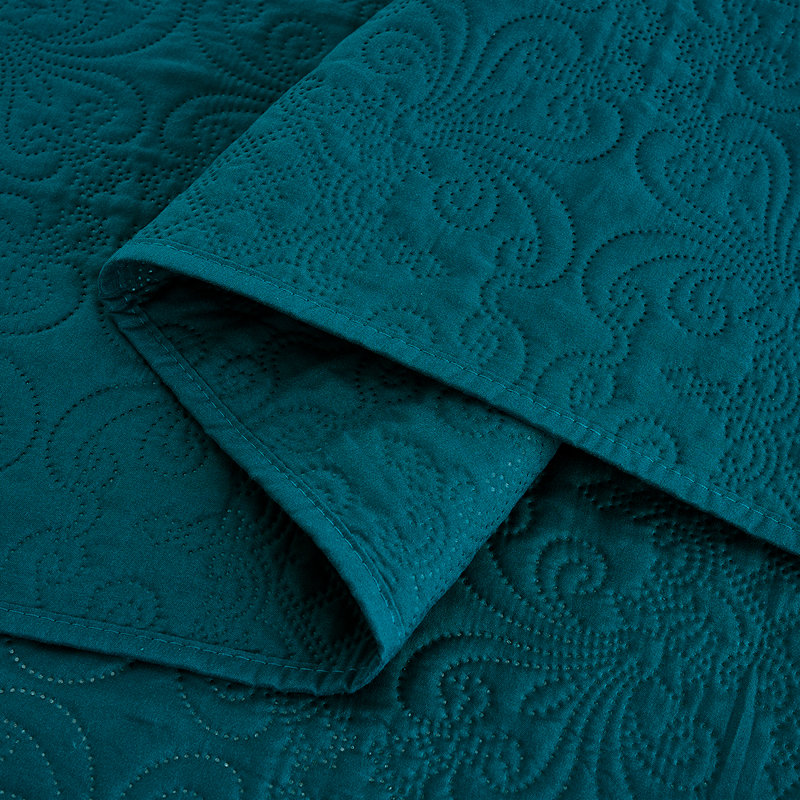 Luca 3-Piece Lightweight Microfiber Oversized Bedspread Set, King Coverlet/Bedspread + 2 King Shams, Teal