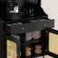Buffet en bois manufacturé noir + rotin-1797452492-1797452483