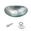 21.5" L Oval Glass Bathroom Sink Vessel Sink with Pop-Up Drain-119283348