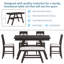 Ensemble de table de salle à manger à hauteur de comptoir 6 pièces en bois avec tablette de rangement, ensemble de table de cuisine avec banc et 4 chaises, style rustique, espresso + coussin beige
