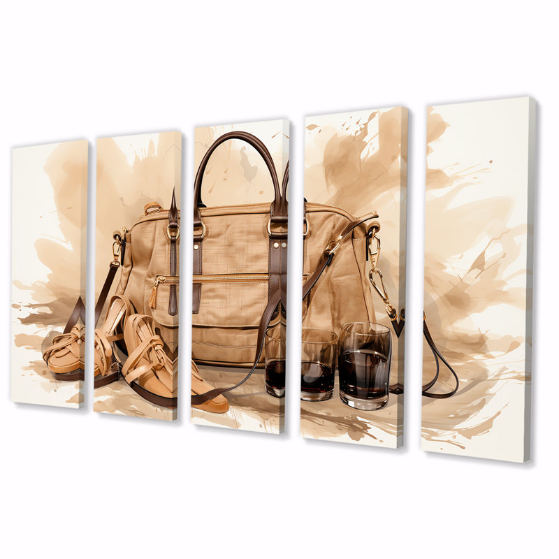 Ensemble de 5 pièces d'art mural rétro, H 28 po x l 60 po