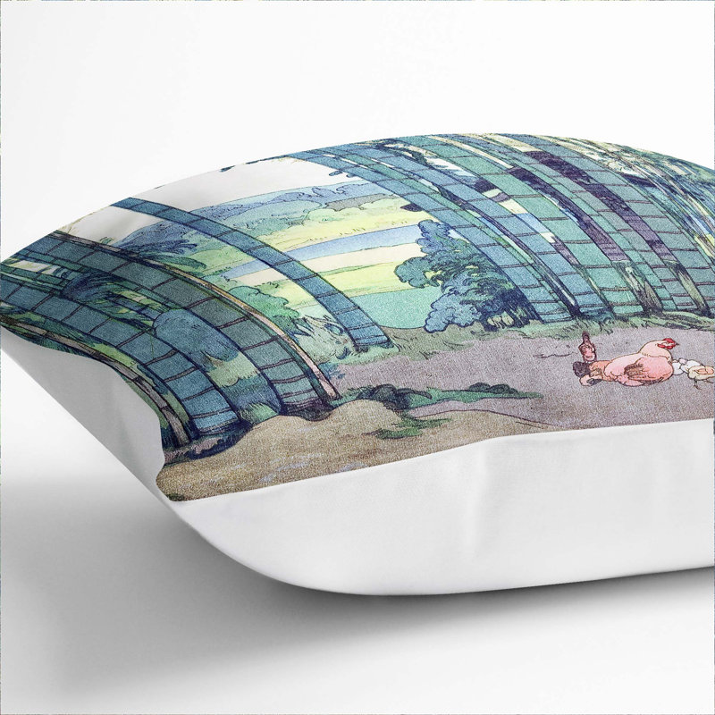 Bamboo Grove Square Throw Cushion, White, 55 x 55 cm