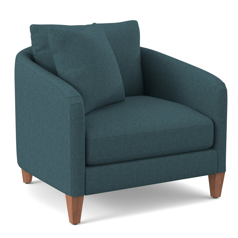 Fauteuil en polyester de 38 po de largeur, Chenille saphir céleste