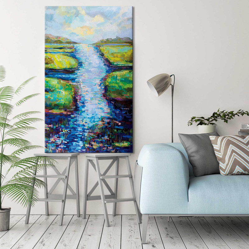«Summer Solstice» par Jeanette Vertentes - Peinture, Toile tendue, H 48 po x l 28 po x P 1,5 po