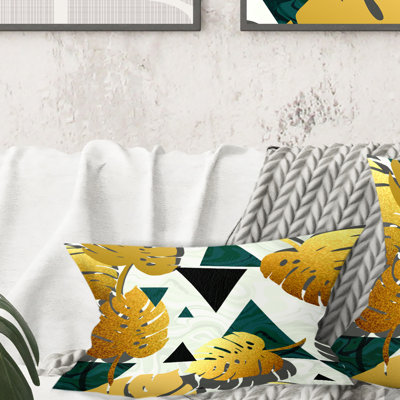 Coussin Golden Foliage V - Mid-Century Modern
