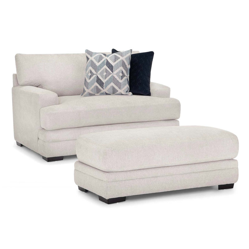 Raybon Upholstered Ottoman, Beige
