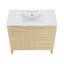 Meuble-lavabo en chêne naturel Cascade 36 po avec comptoir en céramique blanc à 3 trous Cascade-100841266-100841265
