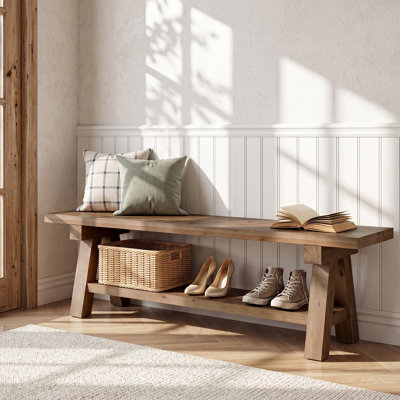 Solid Wood Storage Bench