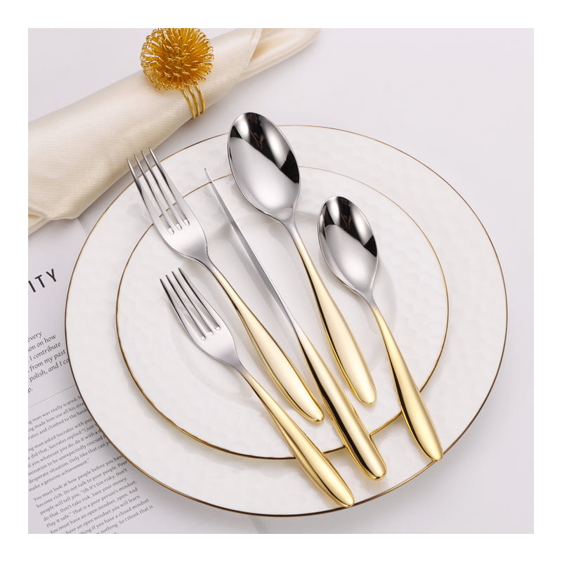20 Pc Flatware Set Graduating with Wavy Handle