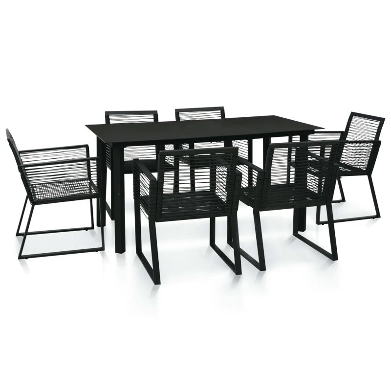 Edetta 6 - Person Patio Dining Set with Rectangular Table