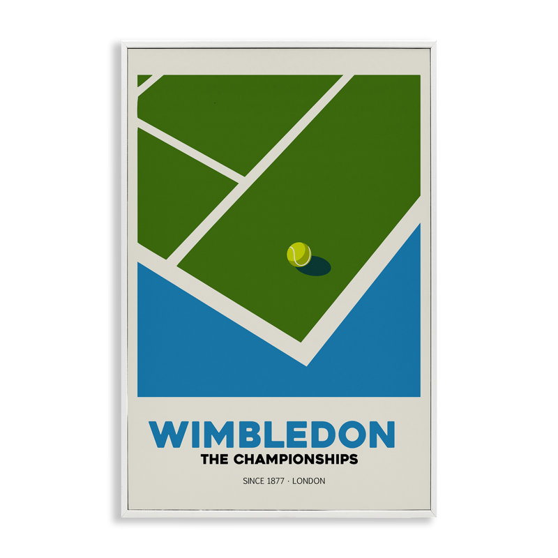 Giclée sur un court de tennis de Wimbledon, design par Andreas Magnusson, H 24 po x l 16 po