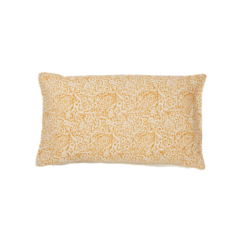 Housse et insert de coussin rectangulaire en lin Paisley Block