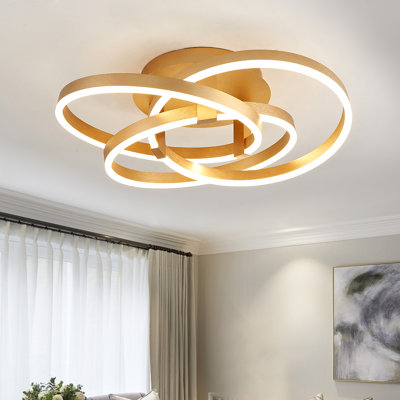 Alliber 3 - Light 23.23'' Simple Geometric LED Semi Flush Mount