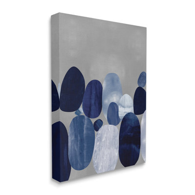 Layered Blue Rocks, motifs abstraits nautiques - impression