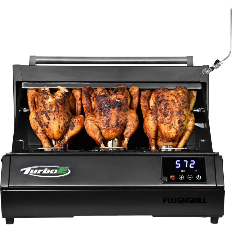 Barbecue électrique Plugngrill Turbo E Xl, infrarouge 1700 W, grille de chauffage et sonde, compatible avec les appartements
