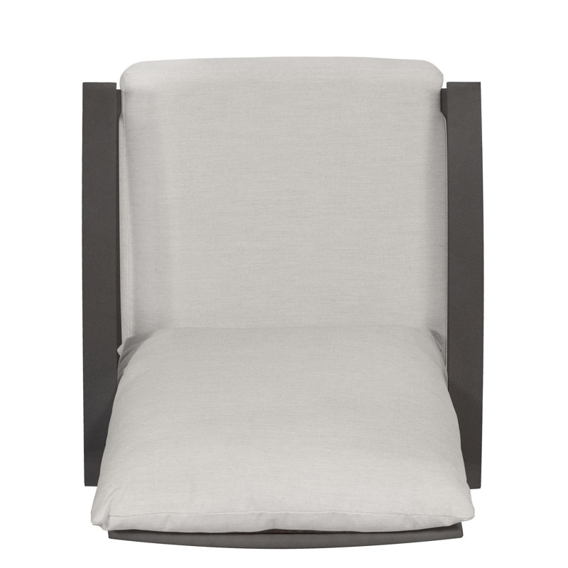 Outdoor Rocker Chair, Weathered Teak, Light Gray