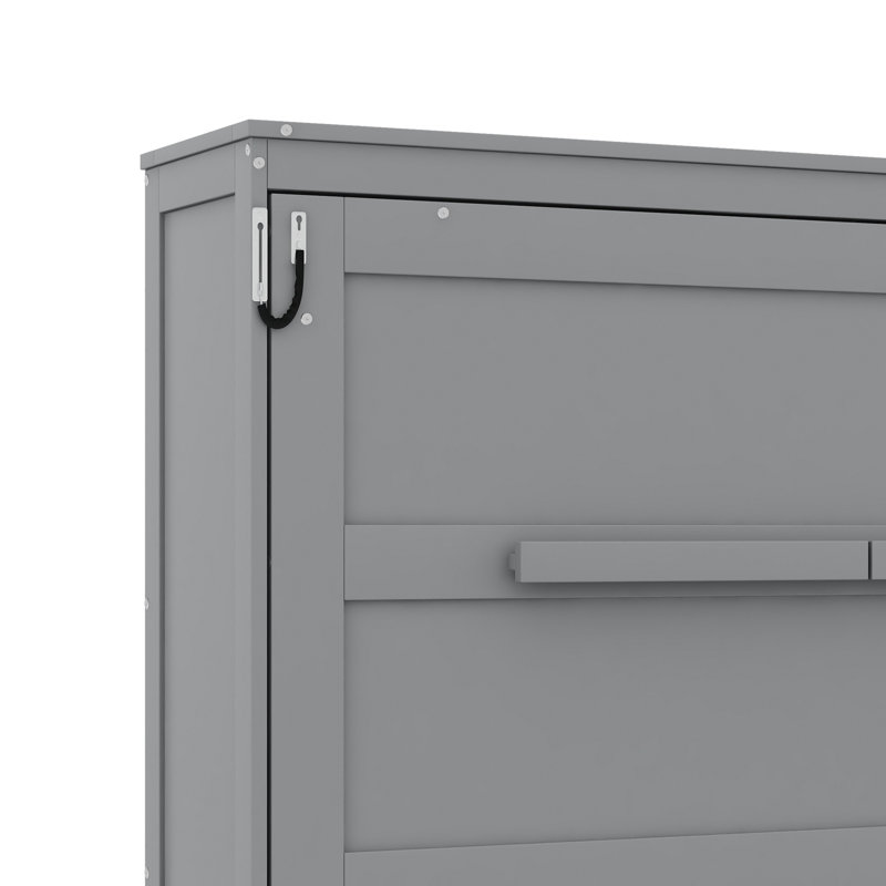 Lit escamotable peu encombrant, Gris, Grand lit