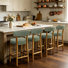 26" Upholstered Counter Height Bar Stool with Solid Wood Frame