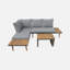 Medota 4-seater modular aluminum and acacia garden lounge set-92324876