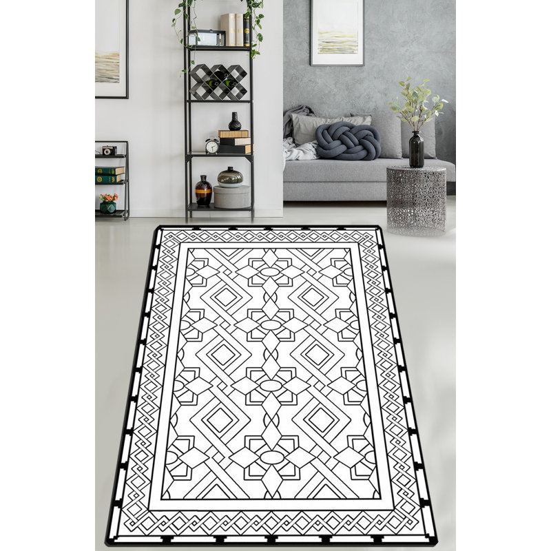 Premium Hall Carpet (4.9 x 6.6 ft), 100% Polyester, 0.2 in Pile Height | Antibacterial, Non-Slip Underside | Machine Washable, Durable & Easy Care, Perfect for Living Room or Entryway Decor
