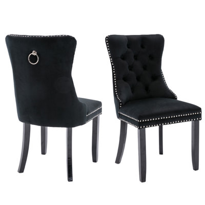 Belmont Button-Tufted Velvet Dining Chair – Premium Fabric & Solid Oak Frame
