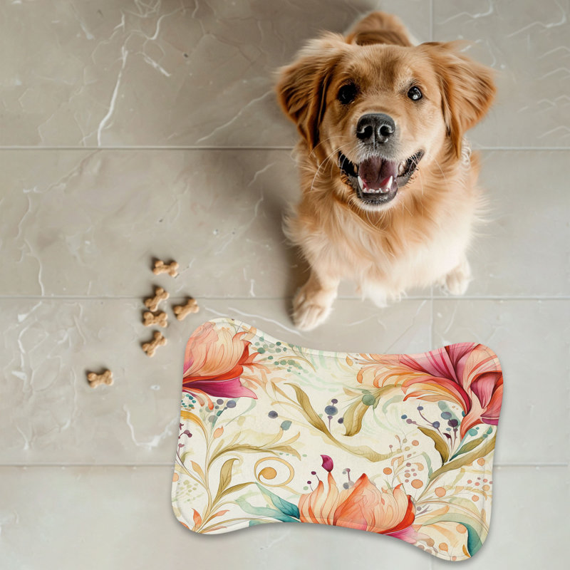 Colour Burst - 1 Piece Bone Shape Feeding Mat